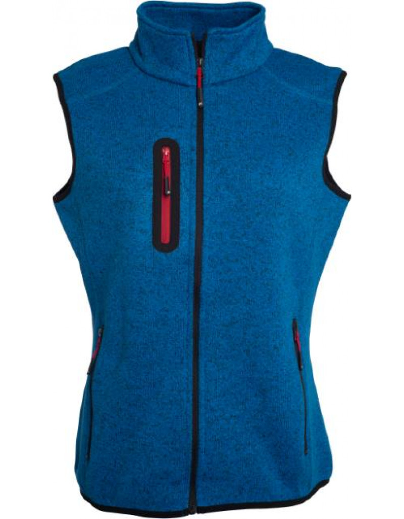 Vestă tricotată din fleece pentru femei cu guler ridicat